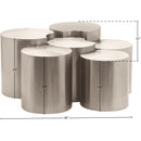  Meridian Dimple Silver Iron 6 pc Modular Nesting Coffee Table IMAGE 6