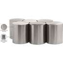 Meridian Dimple Silver Iron 6 pc Modular Nesting Coffee Table IMAGE 5