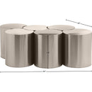  Meridian Dimple Silver Iron 6 pc Modular Nesting Coffee Table IMAGE 6