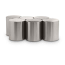  Meridian Dimple Silver Iron 6 pc Modular Nesting Coffee Table IMAGE 1