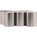  Meridian Dimple Silver Iron 6 pc Modular Nesting Coffee Table IMAGE 3