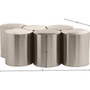  Meridian Dimple Silver Iron 6 pc Modular Nesting Coffee Table IMAGE 6