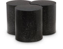  Meridian Dimple Black Iron 3 pc Modular Nesting Coffee Table IMAGE 1