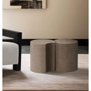  Meridian Dimple Taupe Iron 2 pc Modular Nesting End / Side Table IMAGE 2