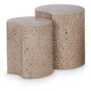  Meridian Dimple Taupe Iron 2 pc Modular Nesting End / Side Table IMAGE 1