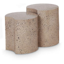  Meridian Dimple Taupe Iron 2 pc Modular Nesting End / Side Table IMAGE 1
