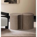  Meridian Dimple Taupe Iron 2 pc Modular Nesting End / Side Table IMAGE 2