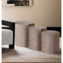  Meridian Dimple Taupe Iron 3 pc Modular Nesting End / Side Table IMAGE 2