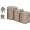  Meridian Dimple Taupe Iron 3 pc Modular Nesting End / Side Table IMAGE 4
