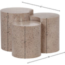  Meridian Dimple Taupe Iron 3 pc Modular Nesting End / Side Table IMAGE 4