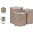  Meridian Dimple Taupe Iron 3 pc Modular Nesting End / Side Table IMAGE 5