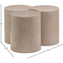  Meridian Dimple Taupe Iron 3 pc Modular Nesting Coffee Table IMAGE 5