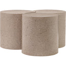  Meridian Dimple Taupe Iron 3 pc Modular Nesting Coffee Table IMAGE 3