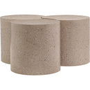  Meridian Dimple Taupe Iron 3 pc Modular Nesting Coffee Table IMAGE 3