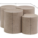  Meridian Dimple Taupe Iron 4 pc Modular Nesting Coffee Table IMAGE 6