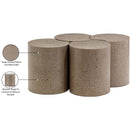  Meridian Dimple Taupe Iron 4 pc Modular Nesting Coffee Table IMAGE 5