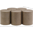  Meridian Dimple Taupe Iron 5 pc Modular Nesting Coffee Table IMAGE 6