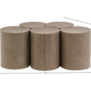  Meridian Dimple Taupe Iron 5 pc Modular Nesting Coffee Table IMAGE 6