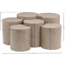  Meridian Dimple Taupe Iron 6 pc Modular Nesting Coffee Table IMAGE 6
