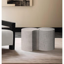  Meridian Dimple White Iron 2 pc Modular Nesting End / Side Table IMAGE 2
