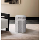 Meridian Dimple White Iron 2 pc Modular Nesting End / Side Table IMAGE 2
