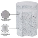  Meridian Dimple White Iron 2 pc Modular Nesting End / Side Table IMAGE 5