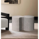  Meridian Dimple White Iron 2 pc Modular Nesting End / Side Table IMAGE 2