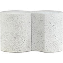  Meridian Dimple White Iron 2 pc Modular Nesting End / Side Table IMAGE 3