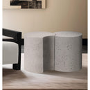 Meridian Dimple White Iron 2 pc Modular Nesting End / Side Table IMAGE 2
