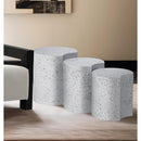  Meridian Dimple White Iron 3 pc Modular Nesting End / Side Table IMAGE 2