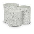  Meridian Dimple White Iron 3 pc Modular Nesting End / Side Table IMAGE 1