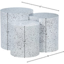  Meridian Dimple White Iron 3 pc Modular Nesting End / Side Table IMAGE 4