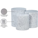  Meridian Dimple White Iron 3 pc Modular Nesting End / Side Table IMAGE 5