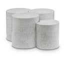 Meridian Dimple White Iron 4 pc Modular Nesting Coffee Table IMAGE 1