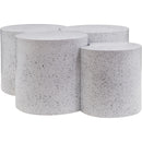  Meridian Dimple White Iron 4 pc Modular Nesting Coffee Table IMAGE 3