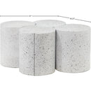  Meridian Dimple White Iron 4 pc Modular Nesting Coffee Table IMAGE 6