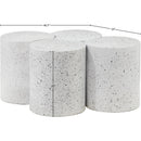  Meridian Dimple White Iron 4 pc Modular Nesting Coffee Table IMAGE 6