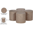  Meridian Petal Taupe Iron 4 pc Coffee Table IMAGE 6