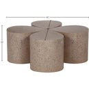  Meridian Petal Taupe Iron 4 pc Coffee Table IMAGE 7