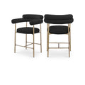 Meridian Blake Black Boucle Fabric Counter Stool IMAGE 1