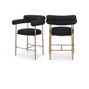 Meridian Blake Black Boucle Fabric Counter Stool IMAGE 1