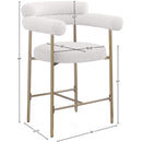  Color_Cream/ Gold -- Blake Cream Boucle Fabric Upholstered Counter Stool IMAGE 10