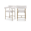 Color_Cream/ Gold -- Blake Cream Boucle Fabric Upholstered Counter Stool IMAGE 1