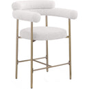  Color_Cream/ Gold -- Blake Cream Boucle Fabric Upholstered Counter Stool IMAGE 3