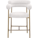  Color_Cream/ Gold -- Blake Cream Boucle Fabric Upholstered Counter Stool IMAGE 5