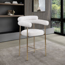  Color_Cream/ Gold -- Blake Cream Boucle Fabric Upholstered Counter Stool IMAGE 8