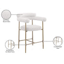 Color_Cream/ Gold -- Blake Cream Boucle Fabric Upholstered Counter Stool IMAGE 9
