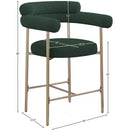  Color_Gold/ Green -- Blake Green Boucle Fabric Upholstered Counter Stool IMAGE 10