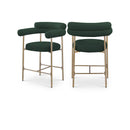  Color_Gold/ Green -- Blake Green Boucle Fabric Upholstered Counter Stool IMAGE 1
