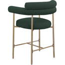  Color_Gold/ Green -- Blake Green Boucle Fabric Upholstered Counter Stool IMAGE 4